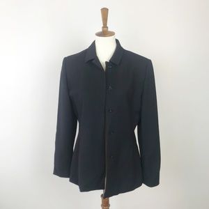 Black Halston Wool Blazer Sz 8 Classic - image 1